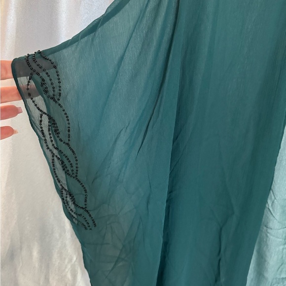 INC International Concepts Deep Green Sheer Kimono Cover-Up NWT - Picture 3 of 7